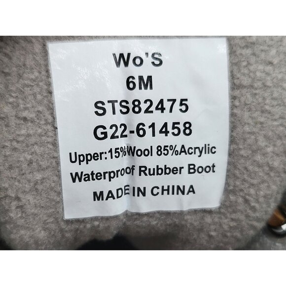 Sperry Saltwater‎ Womens Duck Rain Boot Wool Embossed Thinsulate Gray  Size 6M - Picture 8 of 9